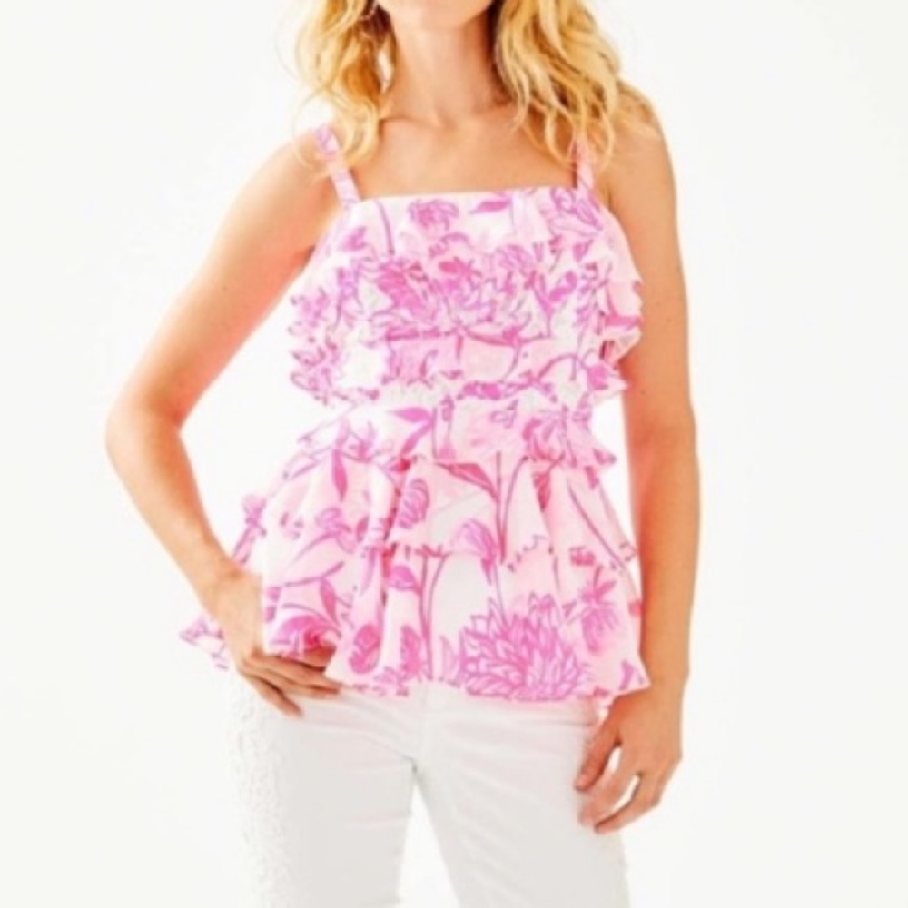 LILLY PULITZER OLIVE TOP Sz 8